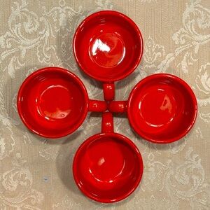 WAECHTERSBACH Solid Color Red Flat Cup Mug Vintage Set of 4 EUC